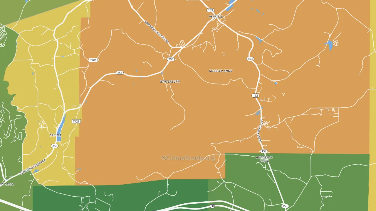 Winterburne, PA Map of Vandalism Rates