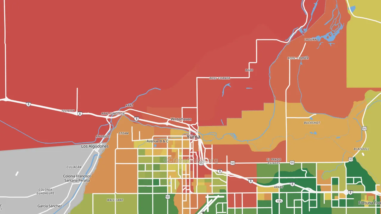 Winterhaven, CA Map of Vandalism Rates