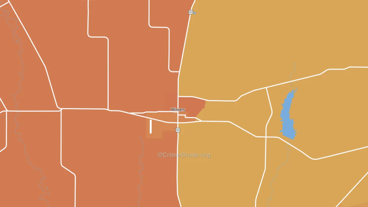 Winters, TX Map of Vandalism Rates