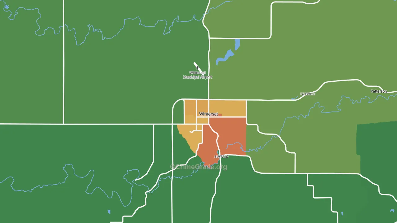 Winterset, IA Map of Vandalism Rates