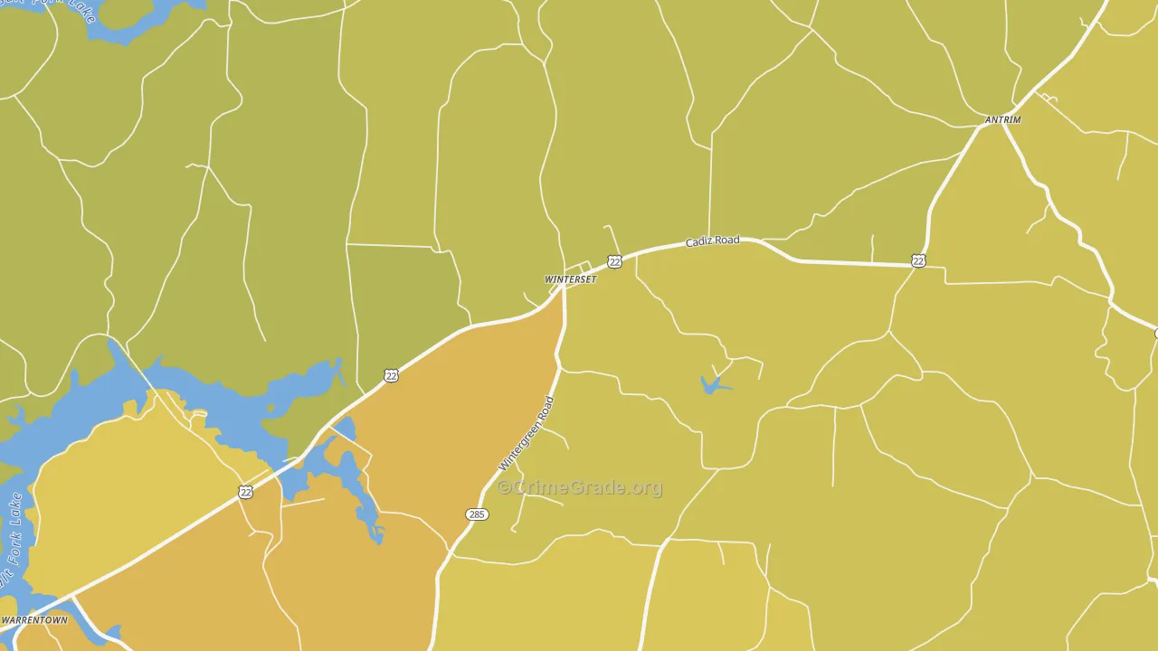 Winterset, OH Map of Vandalism Rates