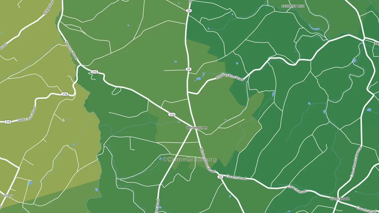 Winterstown, PA Map of Vandalism Rates