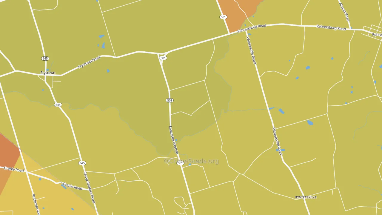 Wintersville, PA Map of Vandalism Rates