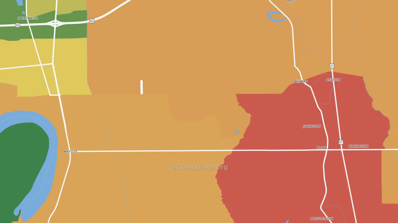 Winterville, MS Map of Vandalism Rates