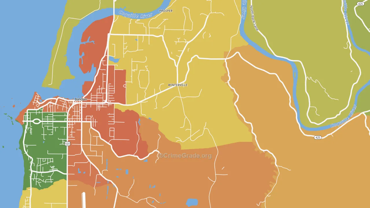 Winterville, OR Map of Vandalism Rates