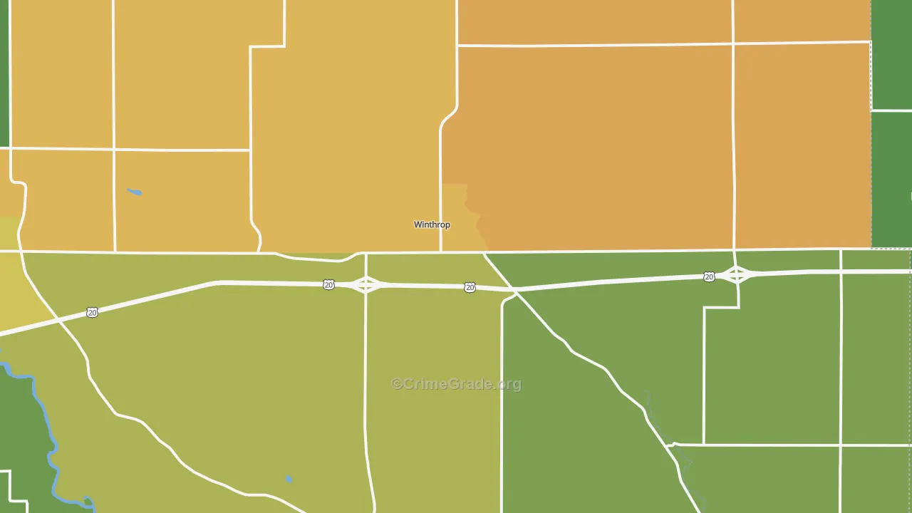 Winthrop, IA Map of Vandalism Rates