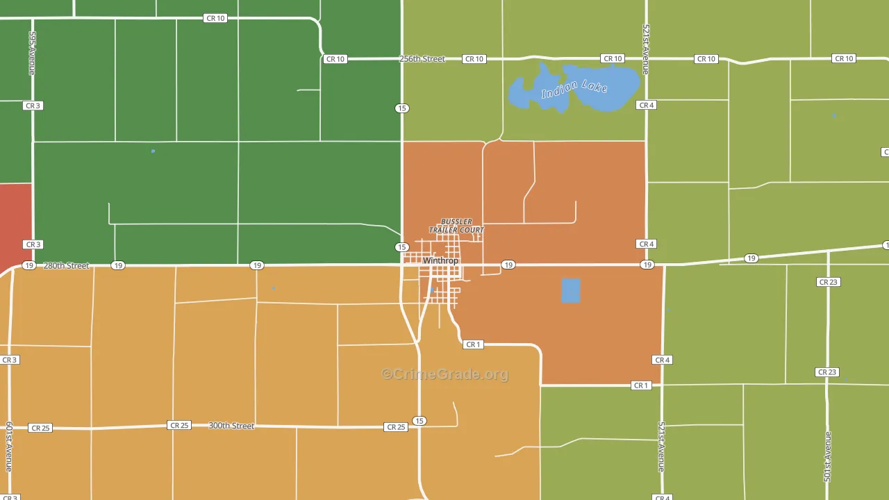 Winthrop, MN Map of Vandalism Rates