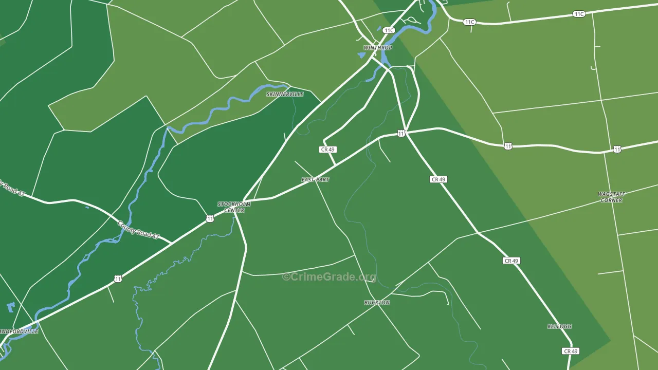 Winthrop, NY Map of Vandalism Rates