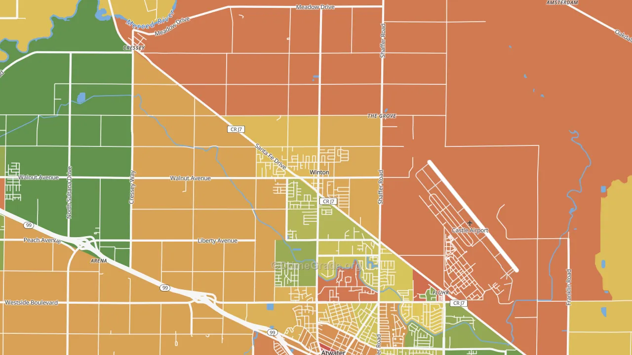 Winton, CA Map of Vandalism Rates