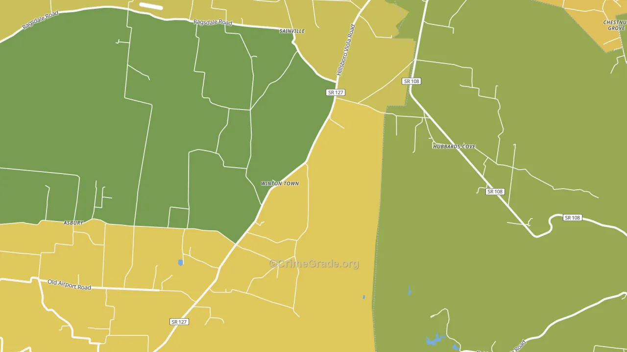 Winton Town, TN Map of Vandalism Rates