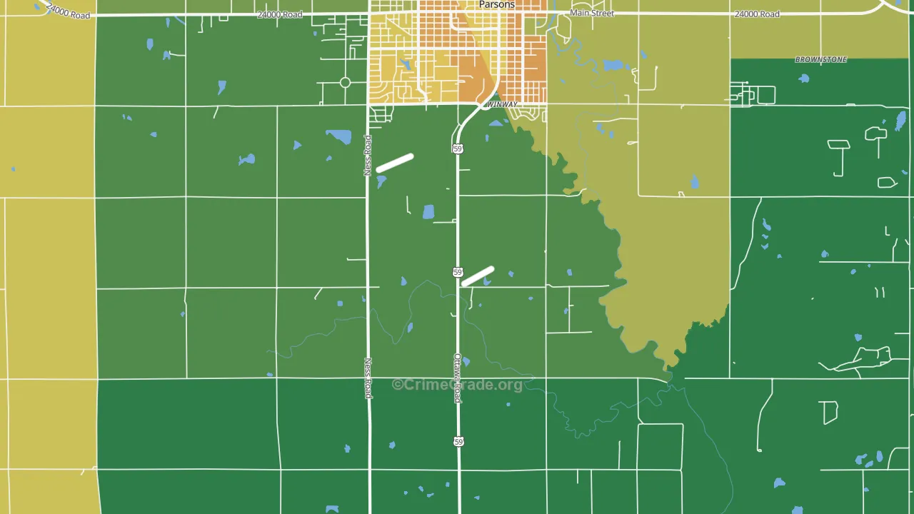 Winway, KS Map of Vandalism Rates