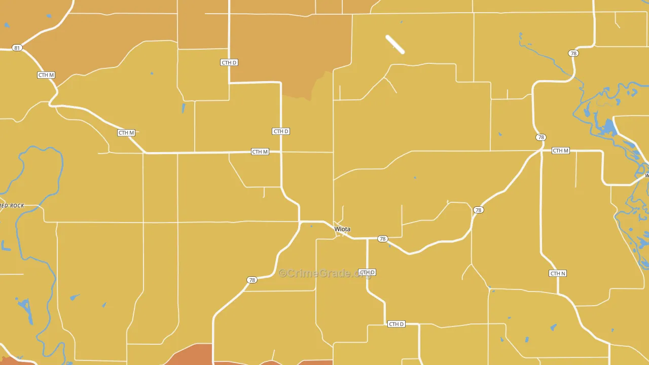 Wiota, WI Map of Vandalism Rates