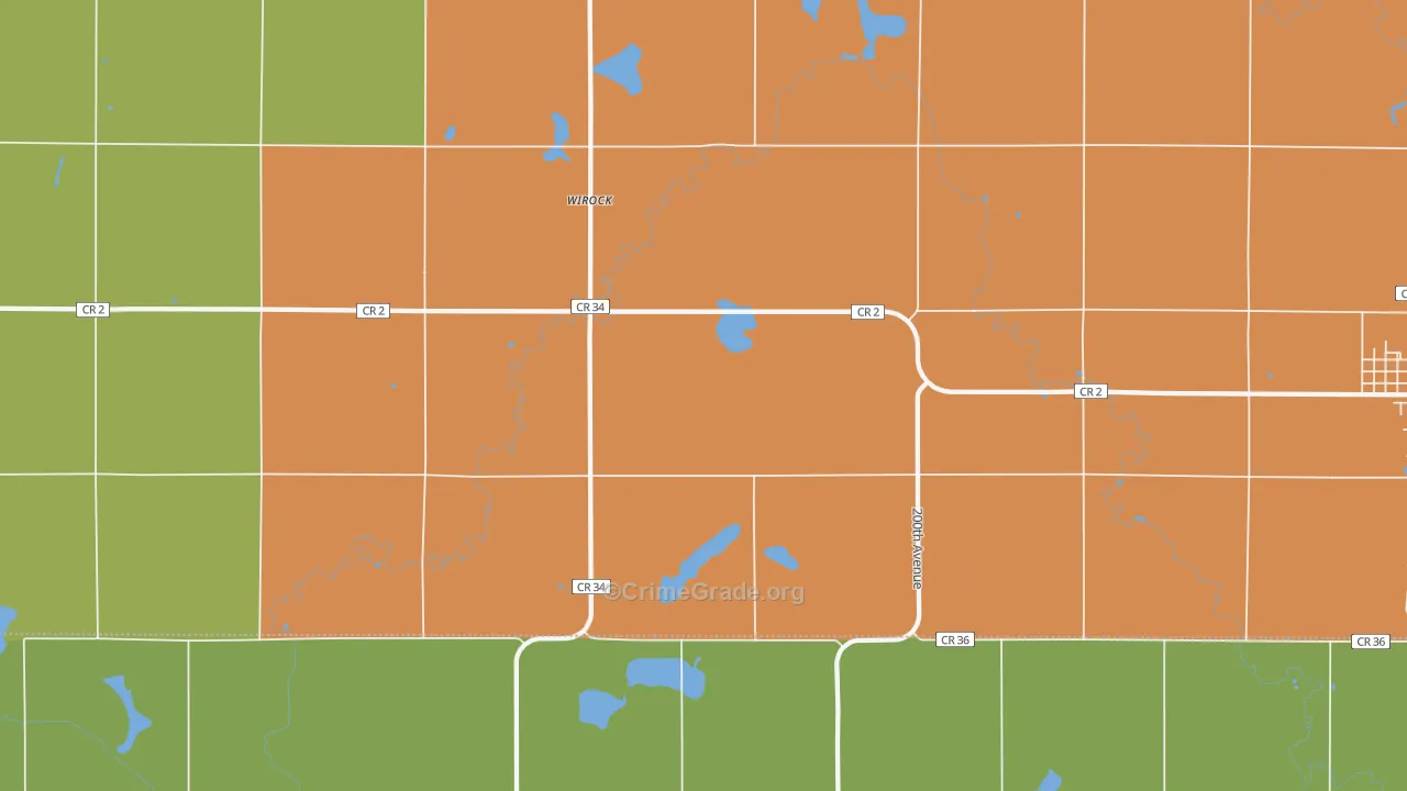 Wirock, MN Map of Vandalism Rates