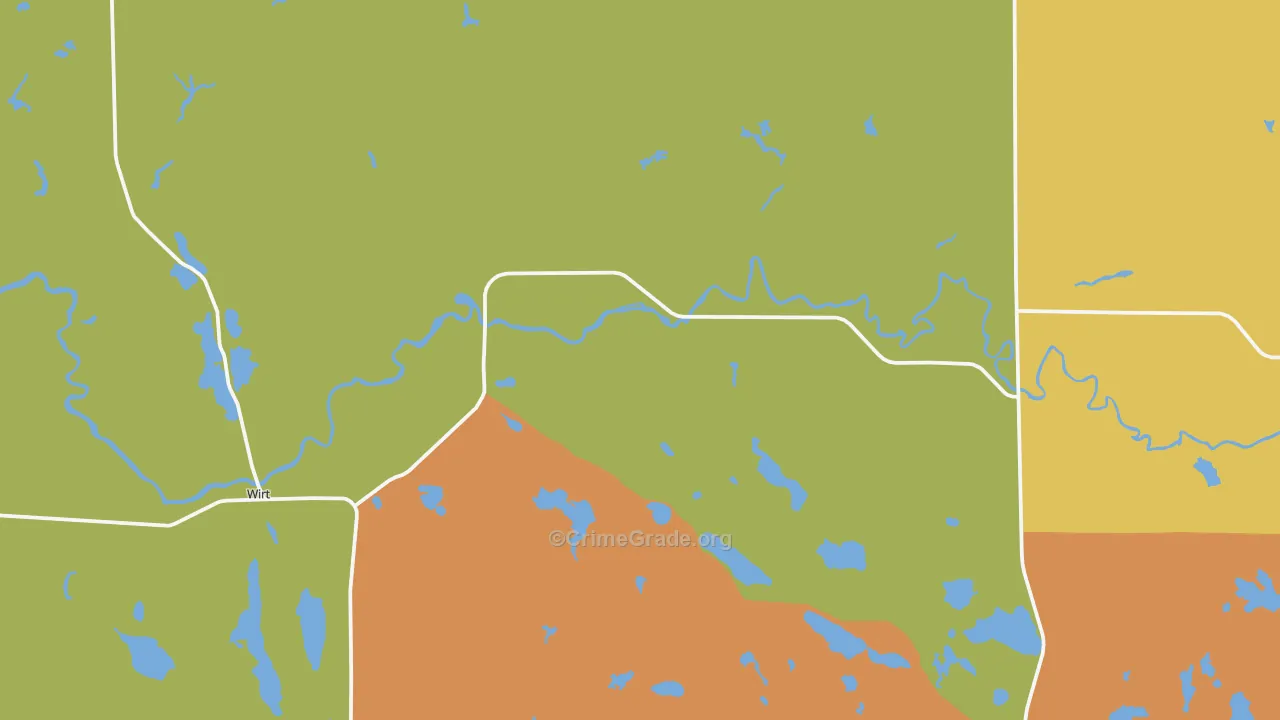 Wirt, MN Map of Vandalism Rates