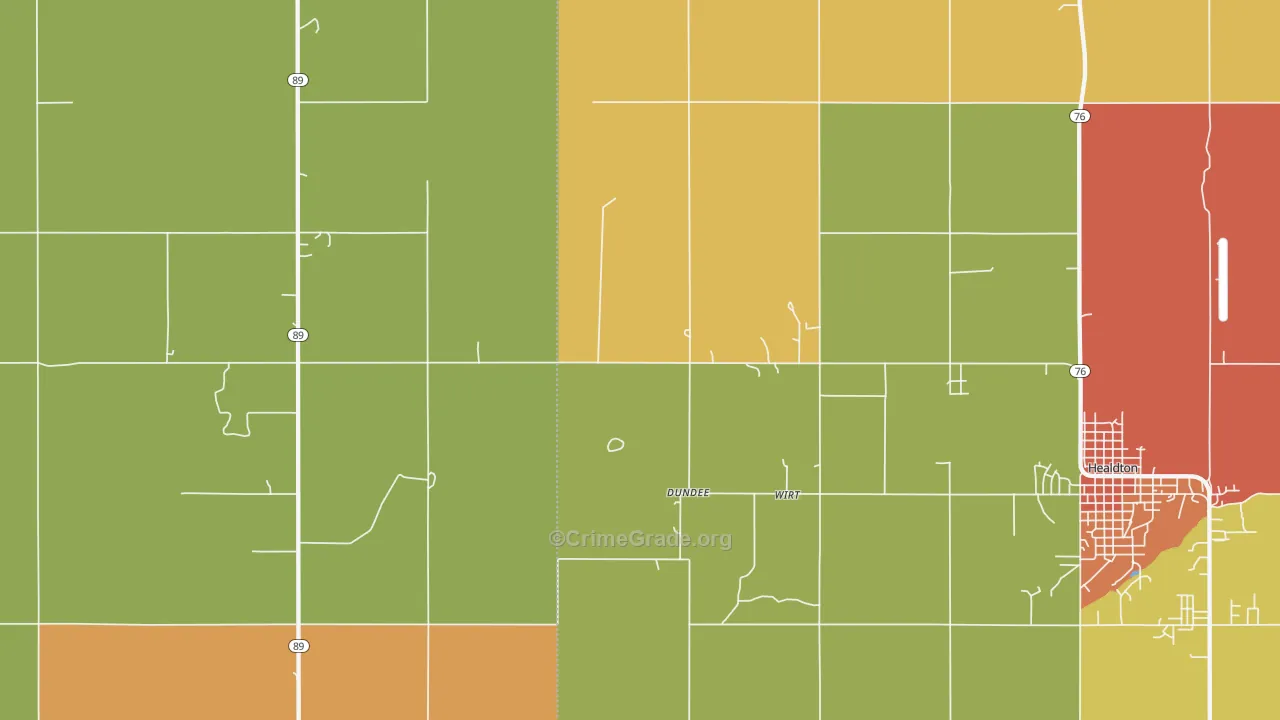 Wirt, OK Map of Vandalism Rates