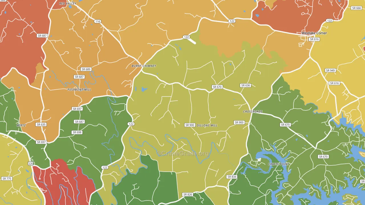 Wirtz, VA Map of Vandalism Rates