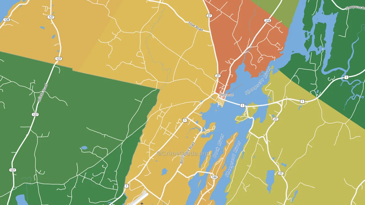 Wiscasset, ME Map of Vandalism Rates