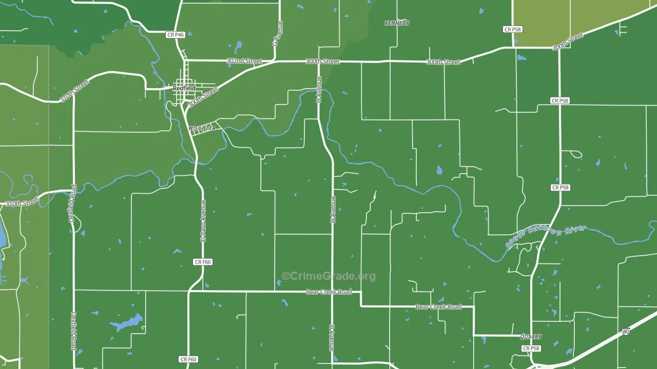 Wiscotta, IA Map of Vandalism Rates
