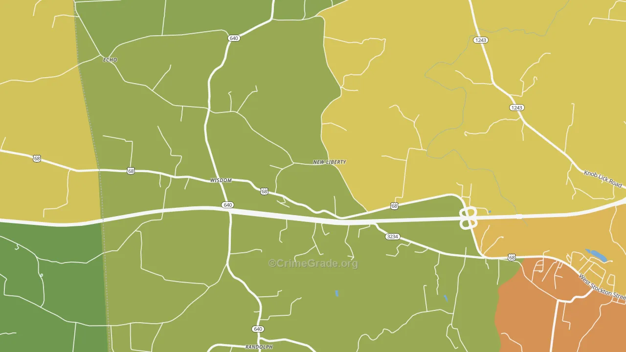 Wisdom, KY Map of Vandalism Rates