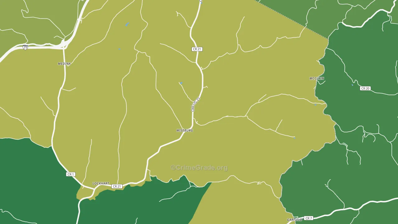 Wiseburg, WV Map of Vandalism Rates