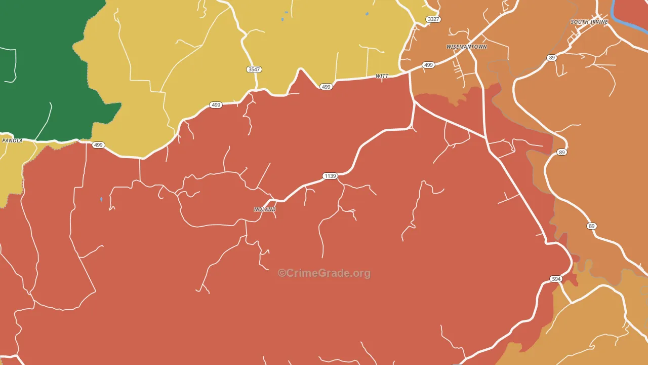 Wisemantown, KY Map of Vandalism Rates