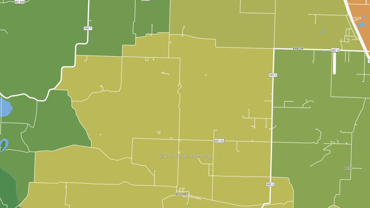 Wishart, MO Map of Vandalism Rates