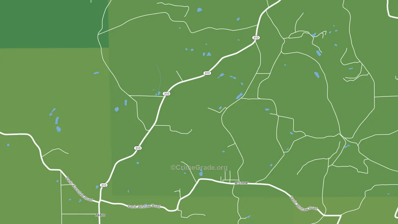 Wishaw, PA Map of Vandalism Rates