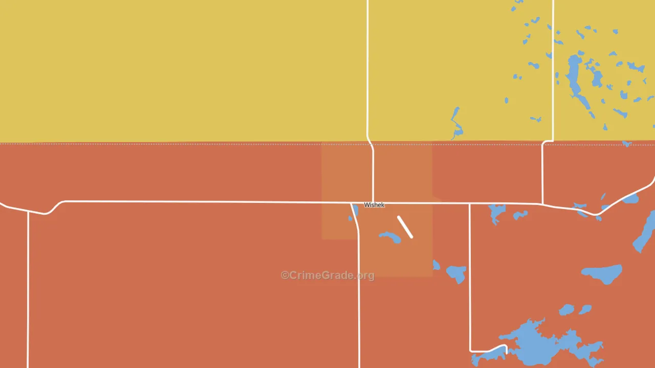 Wishek, ND Map of Vandalism Rates