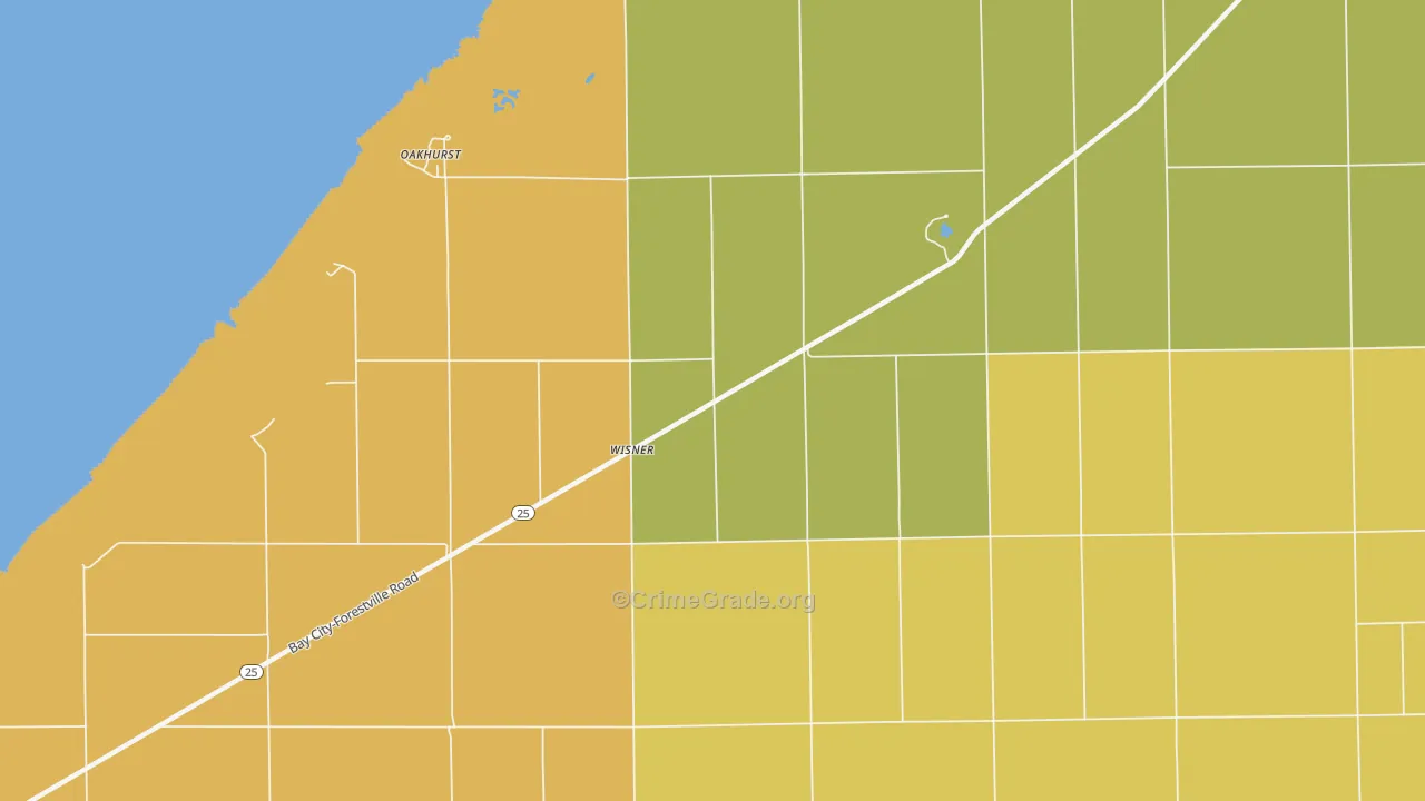 Wisner, MI Map of Vandalism Rates