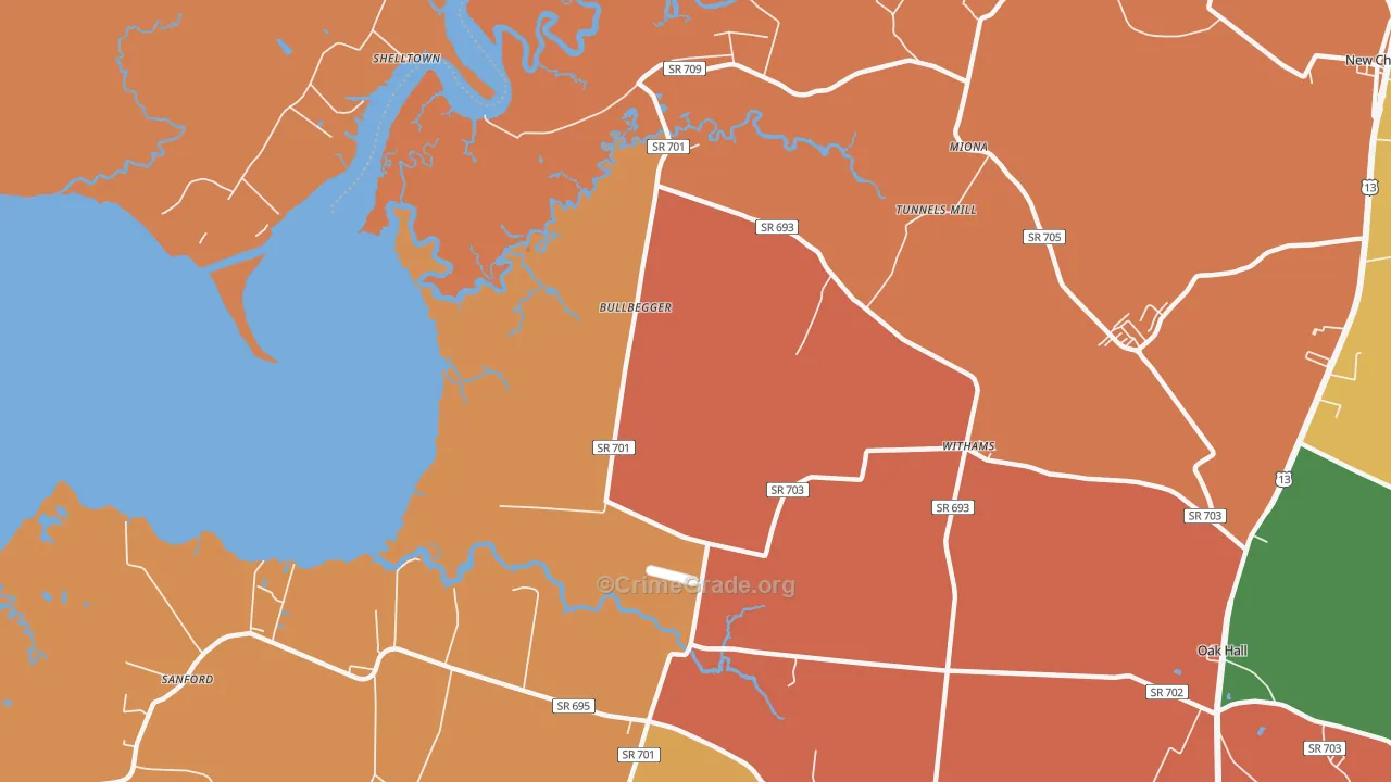 Withams, VA Map of Vandalism Rates