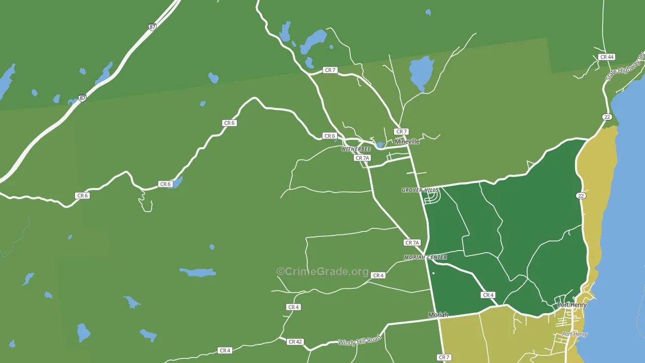 Witherbee, NY Map of Vandalism Rates