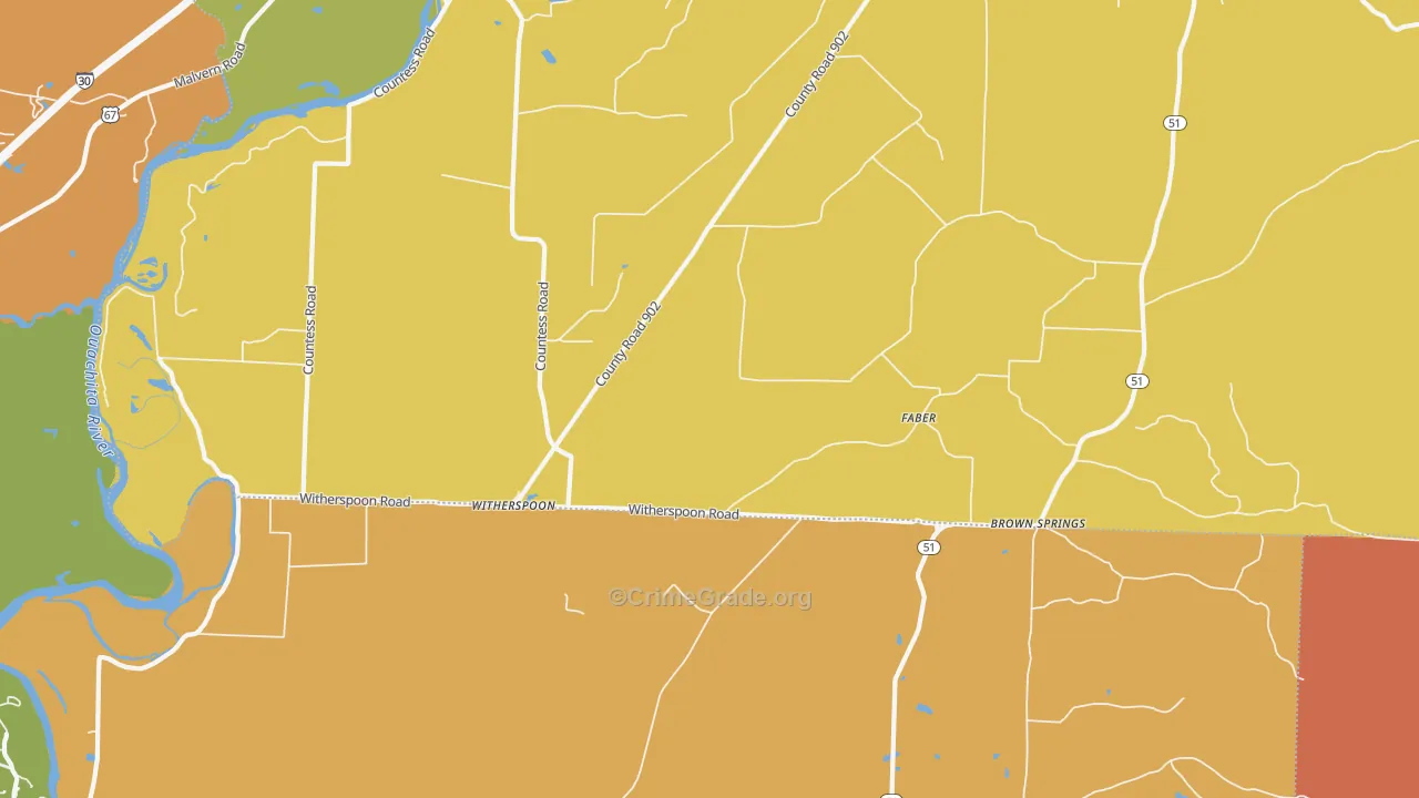Witherspoon, AR Map of Vandalism Rates