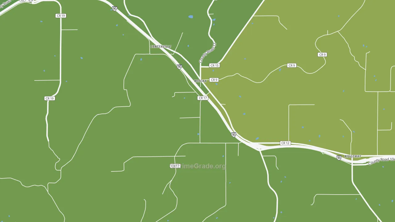 Witoka, MN Map of Vandalism Rates