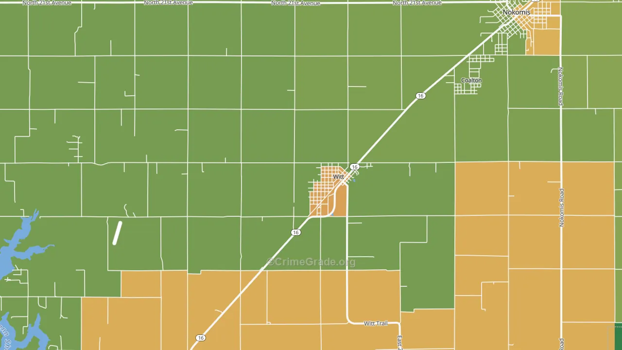 Witt, IL Map of Vandalism Rates