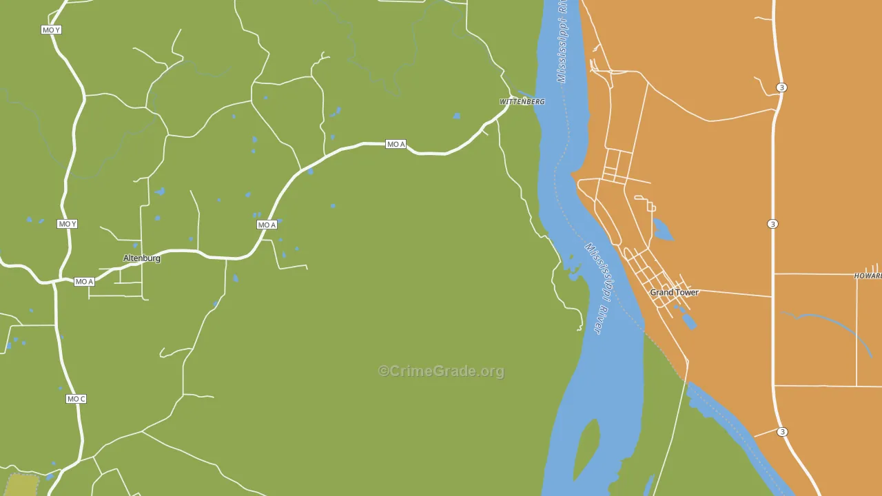 Wittenberg, MO Map of Vandalism Rates