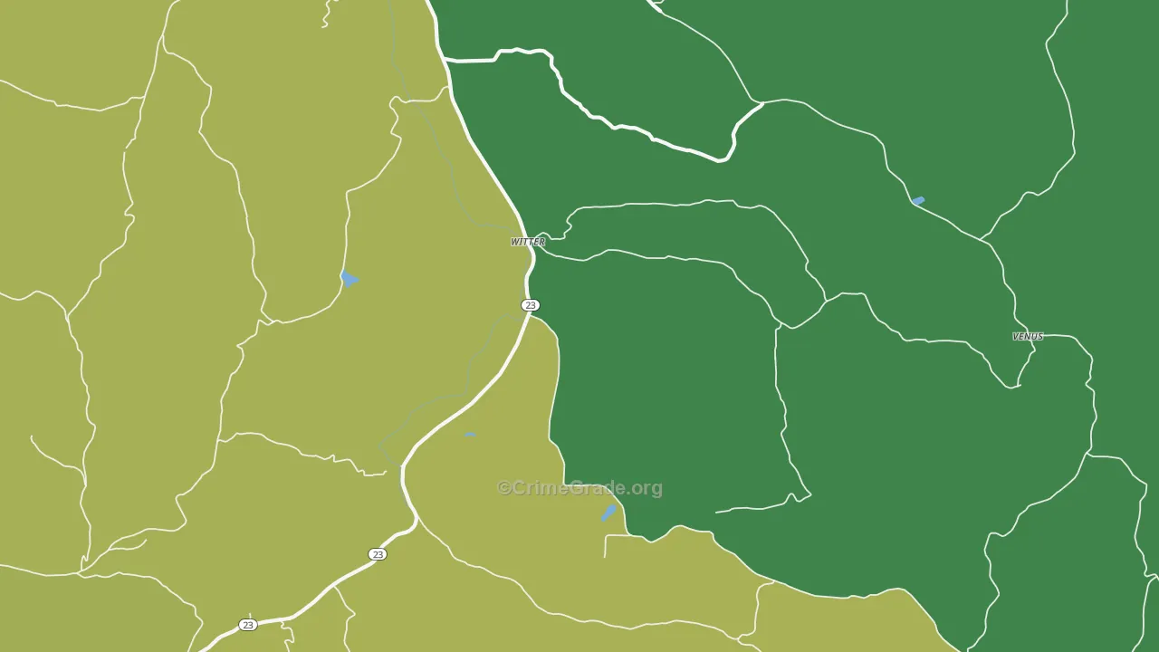 Witter, AR Map of Vandalism Rates