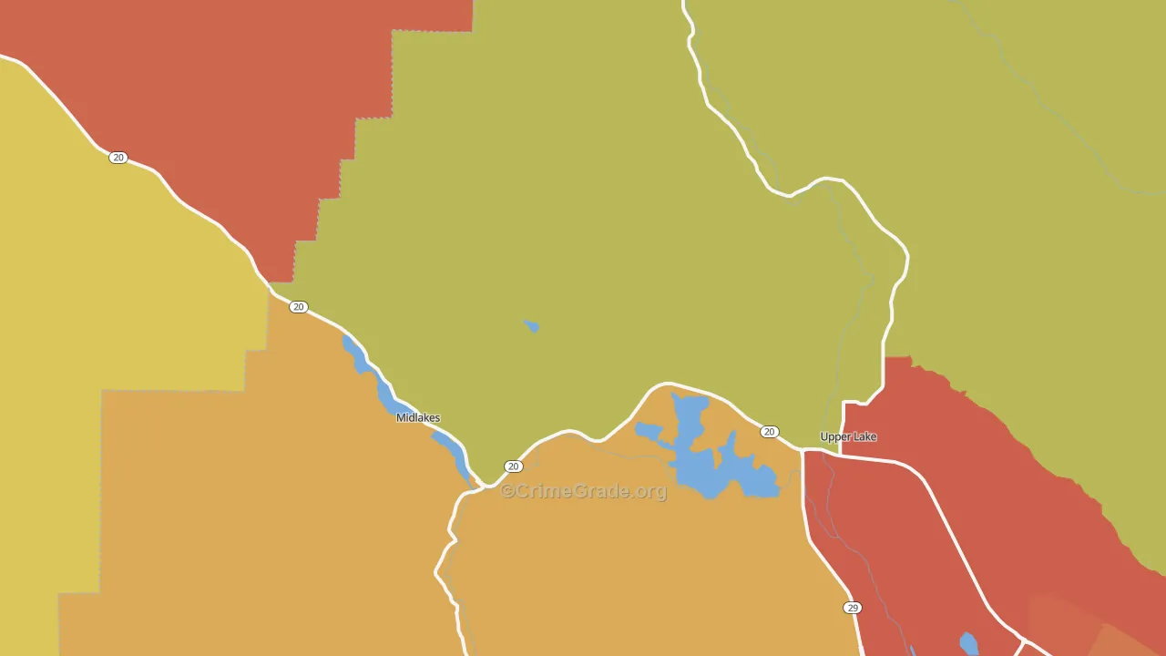Witter Springs, CA Map of Vandalism Rates