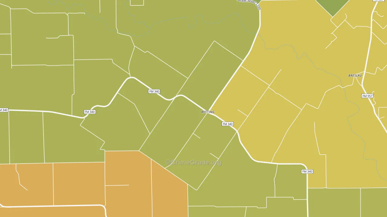 Witting, TX Map of Vandalism Rates