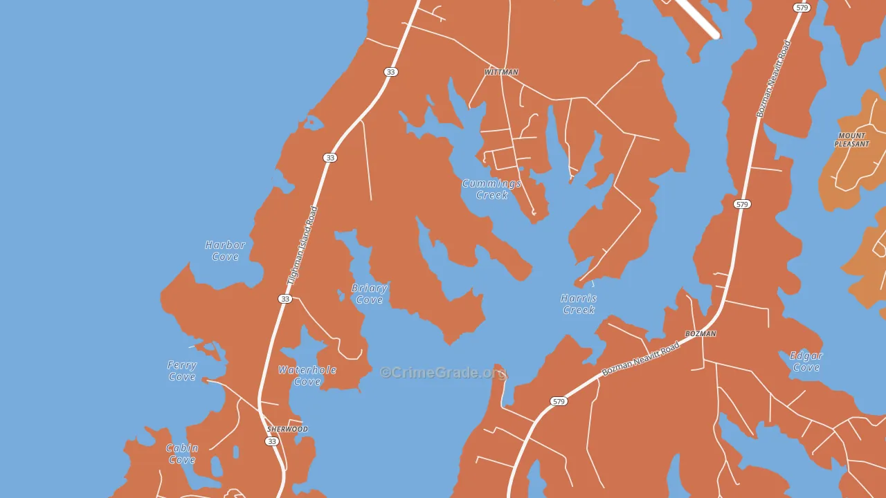 Wittman, MD Map of Vandalism Rates