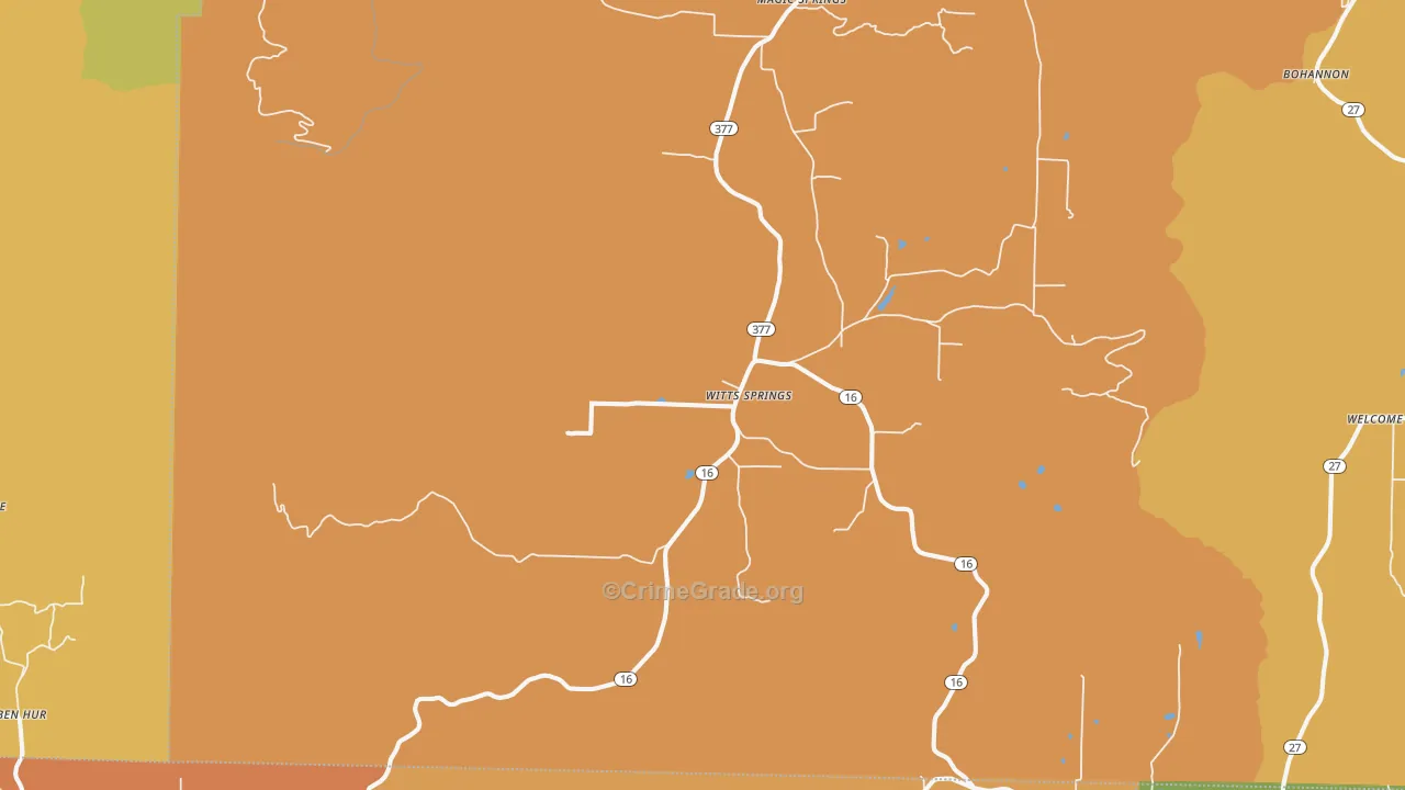 Witts Springs, AR Map of Vandalism Rates