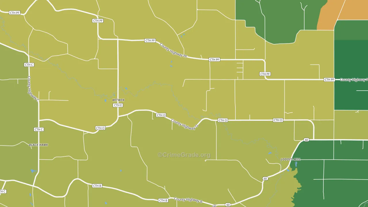 Witwen, WI Map of Vandalism Rates