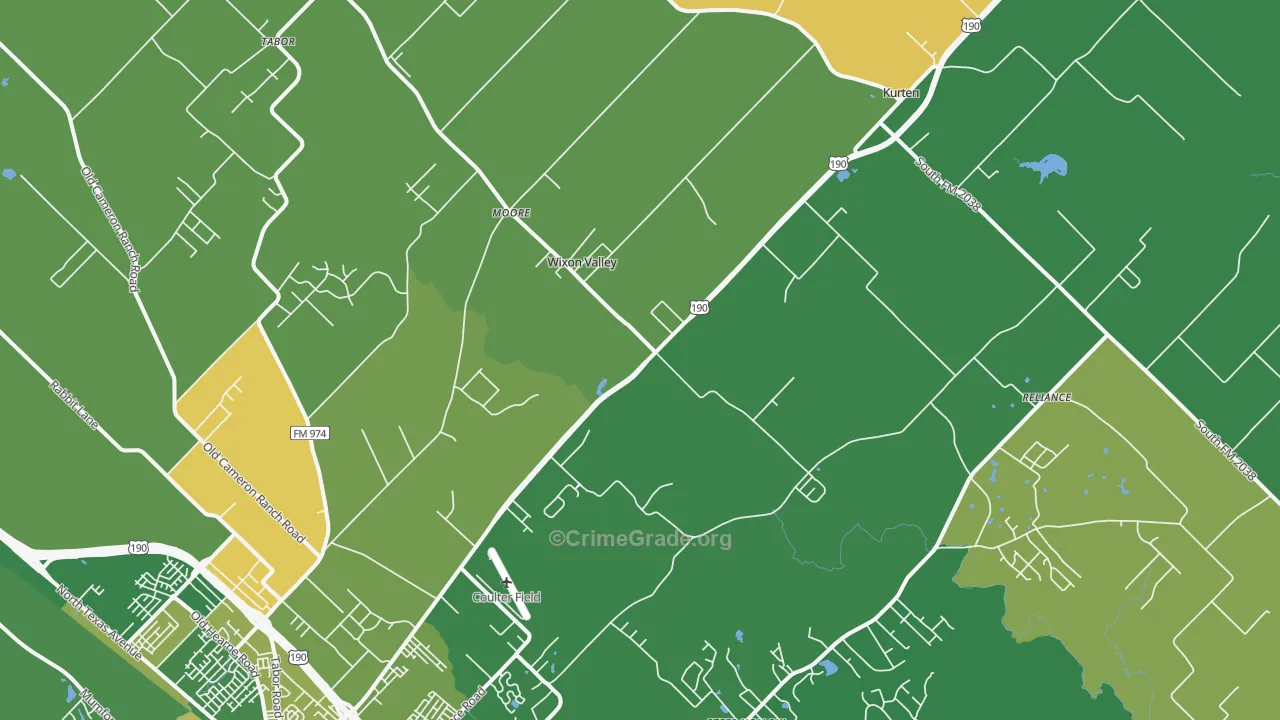 Wixon Valley, TX Map of Vandalism Rates