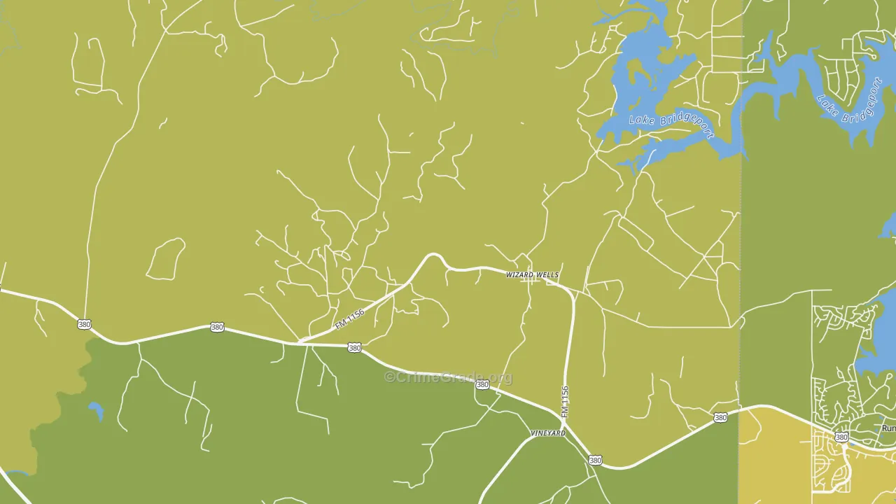 Wizard Wells, TX Map of Vandalism Rates