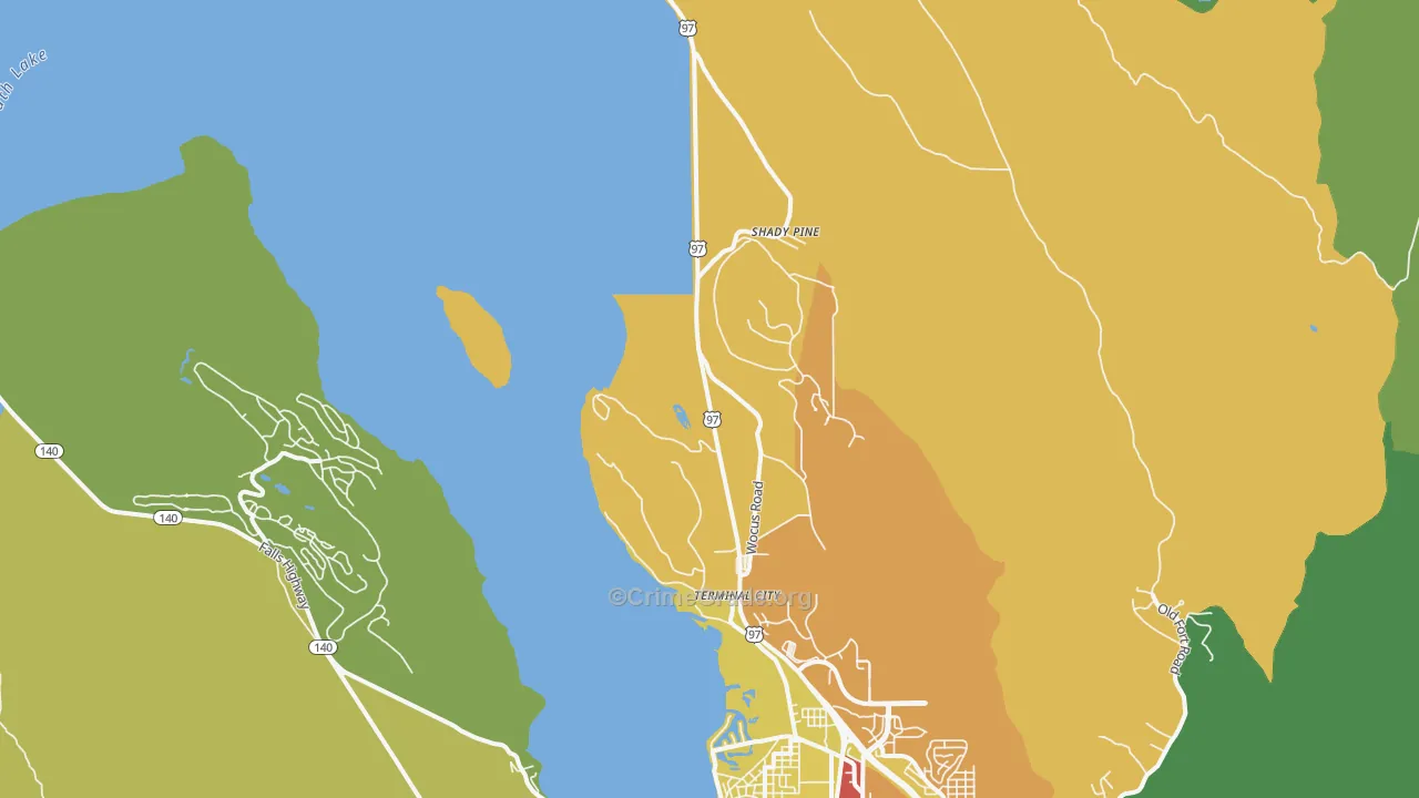 Wocus, OR Map of Vandalism Rates