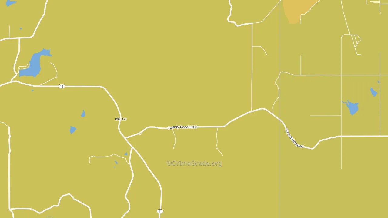 Wolco, OK Map of Vandalism Rates