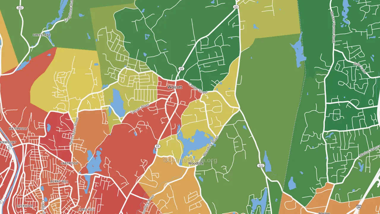Wolcott, CT Map of Vandalism Rates