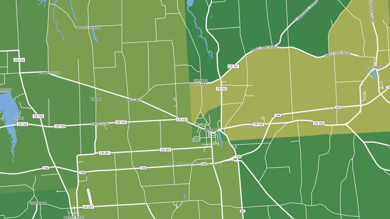 Wolcott, NY Map of Vandalism Rates