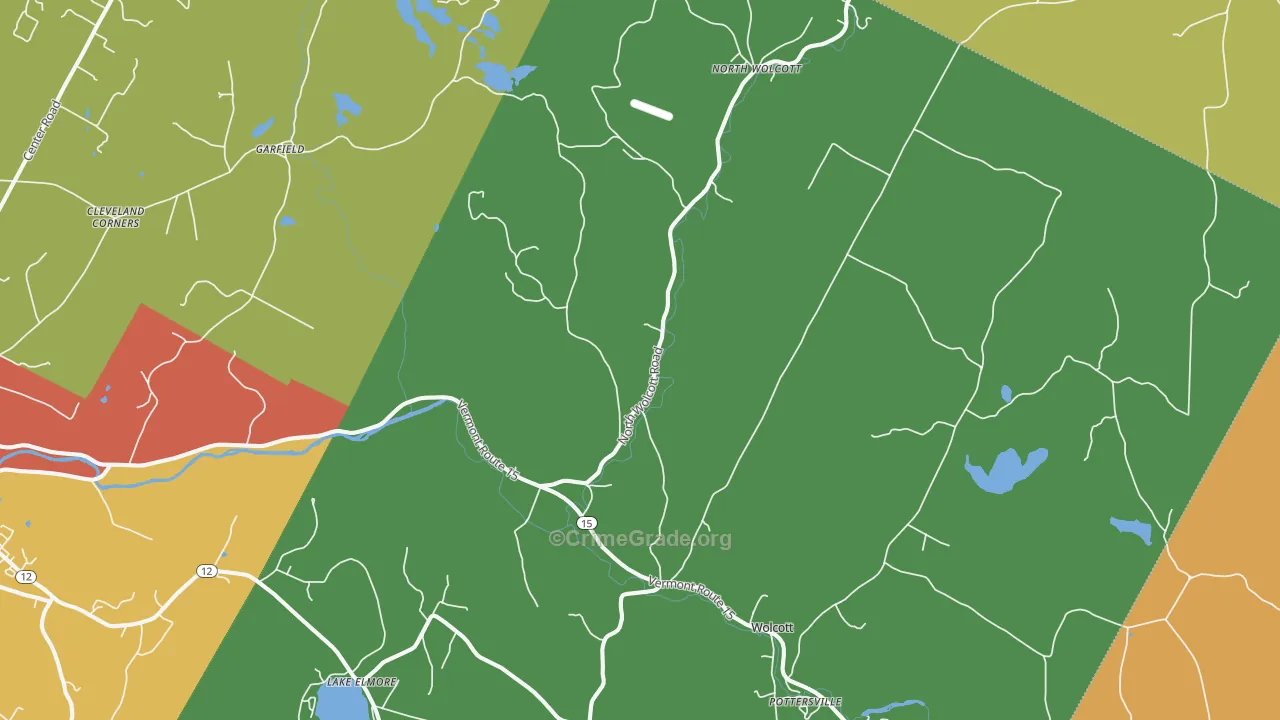 Wolcott, VT Map of Vandalism Rates