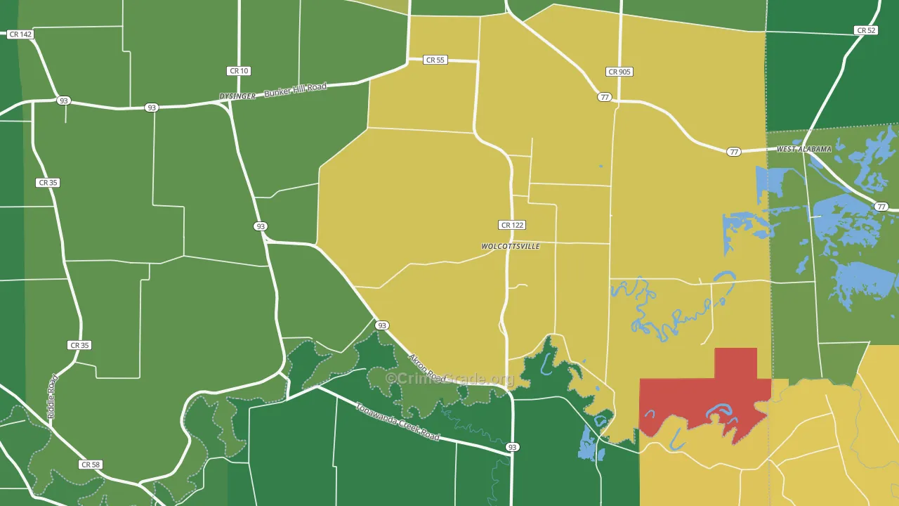 Wolcottsville, NY Map of Vandalism Rates