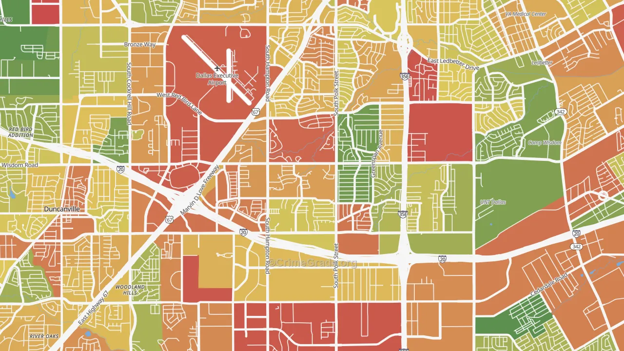 Wolf Creek, Dallas, TX Map of Vandalism Rates